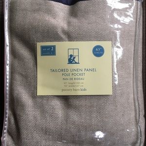 NIP Pottery Barn Kids linen pole pocket curtains